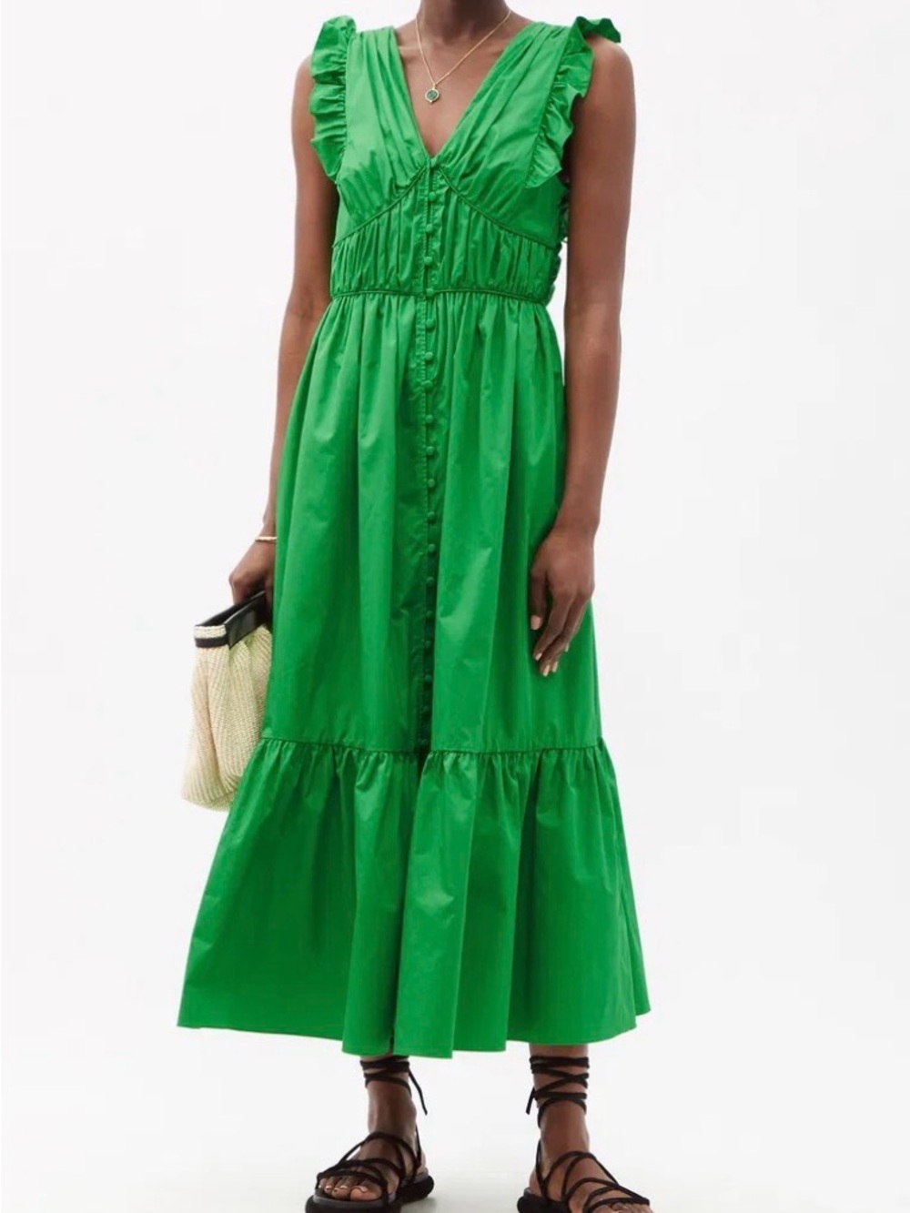 Self-Portrait Poplin Maxi Dress